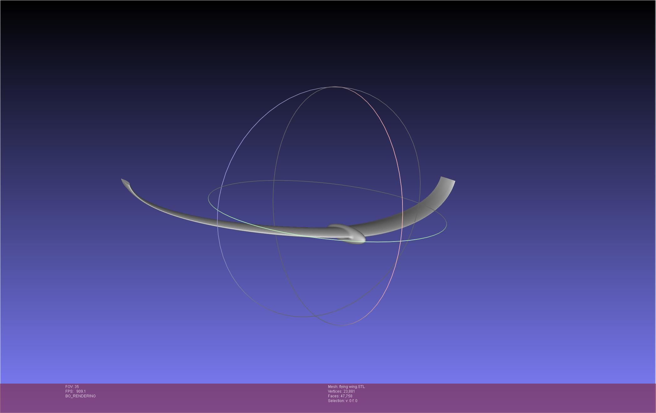 Flying Wing RC Glider Basic Shape 3D print model_54