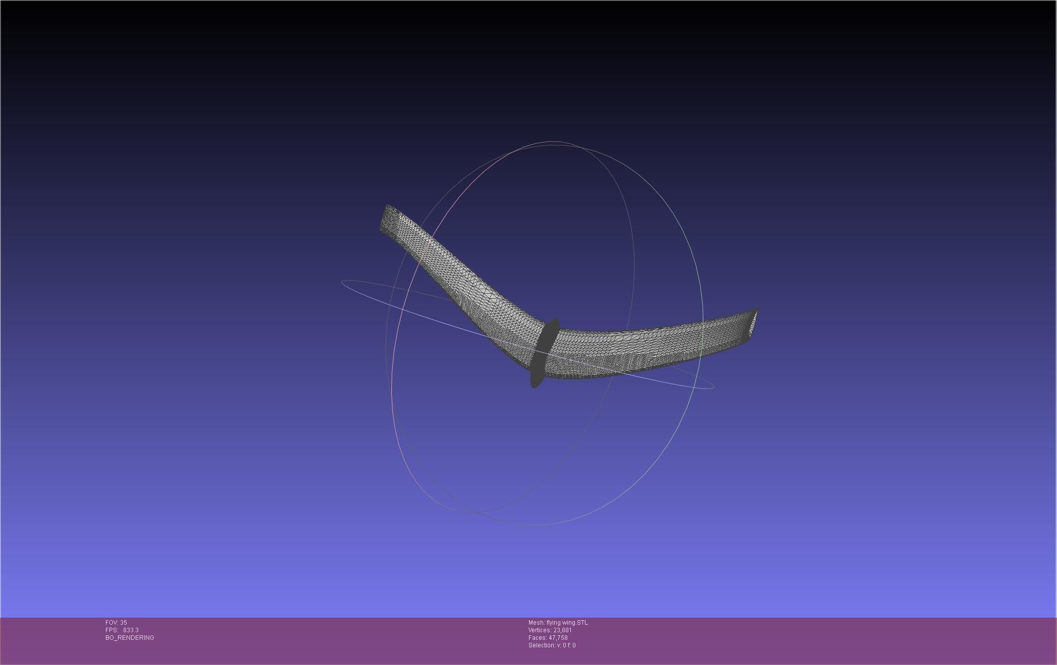 Flying Wing RC Glider Basic Shape 3D print model_32