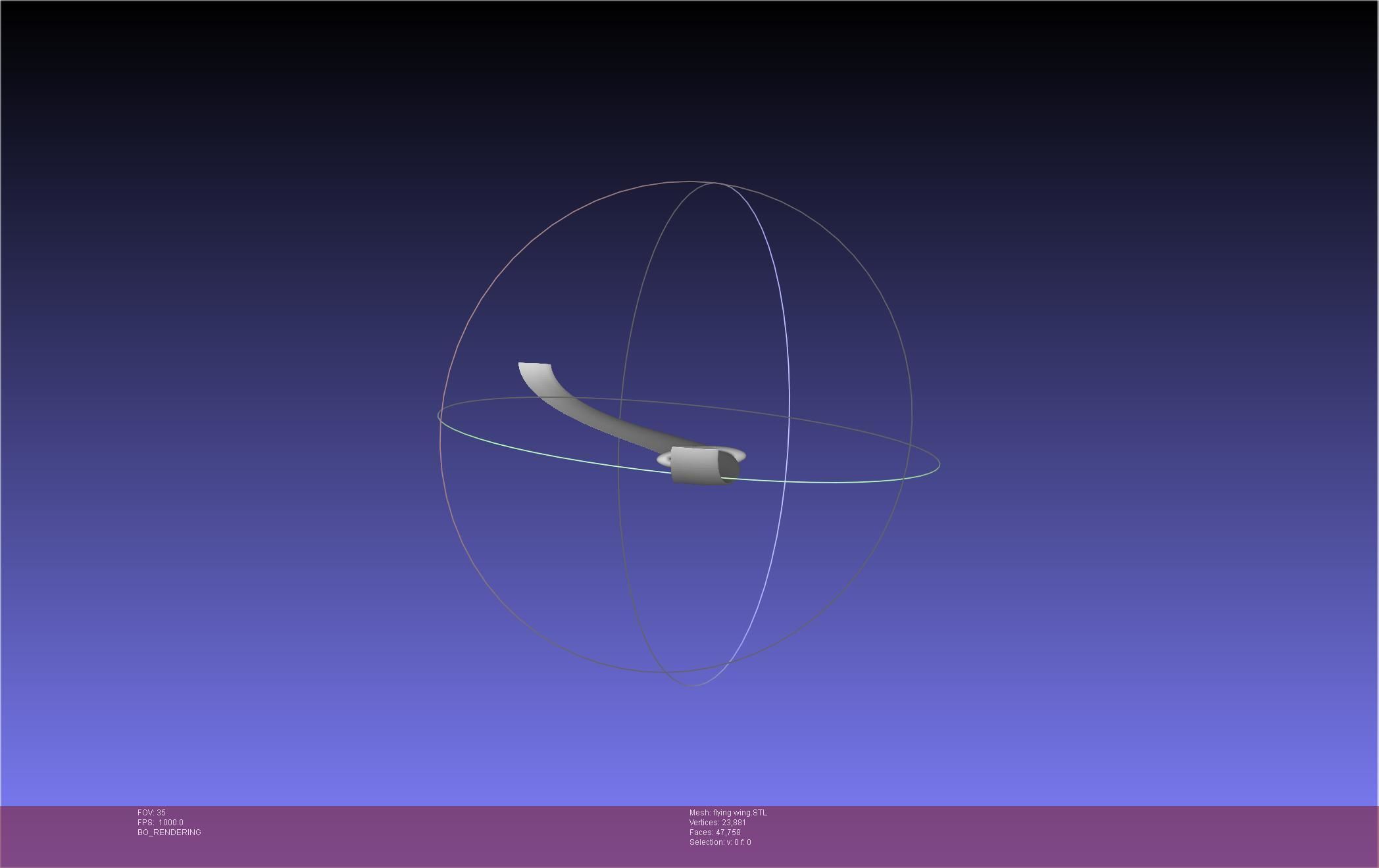 Flying Wing RC Glider Basic Shape 3D print model_13