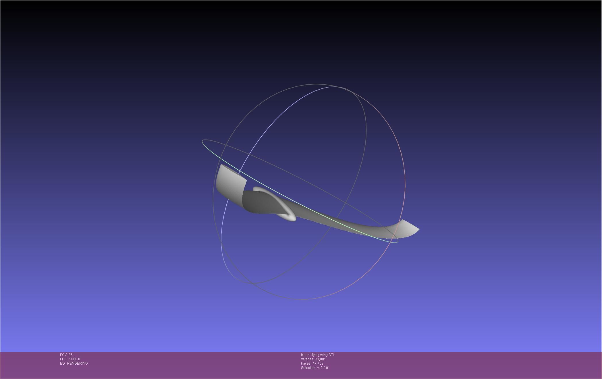 Flying Wing RC Glider Basic Shape 3D print model_51