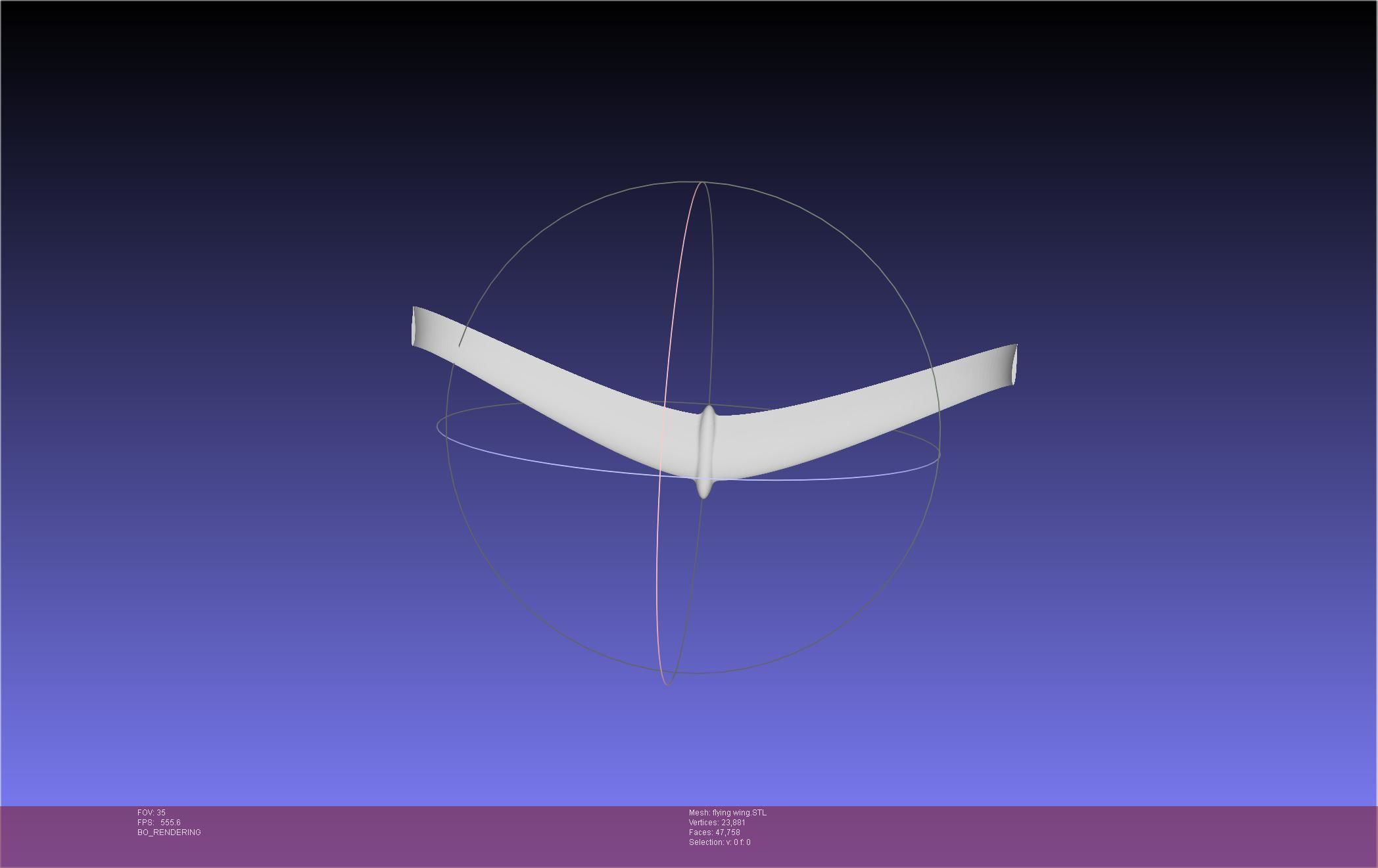 Flying Wing RC Glider Basic Shape 3D print model_6