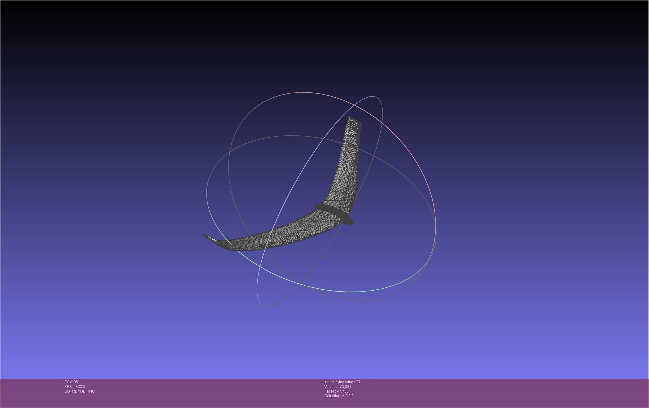 Flying Wing RC Glider Basic Shape 3D print model_34