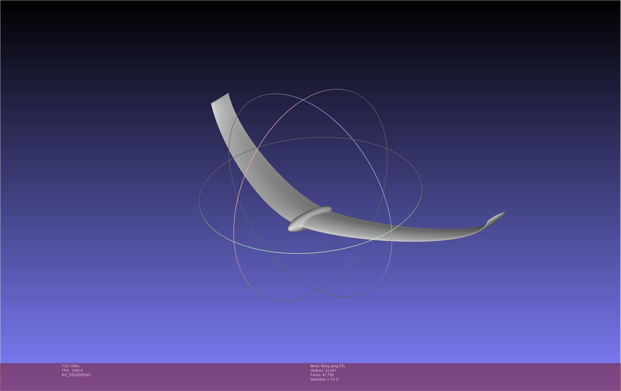 Flying Wing RC Glider Basic Shape 3D print model_1