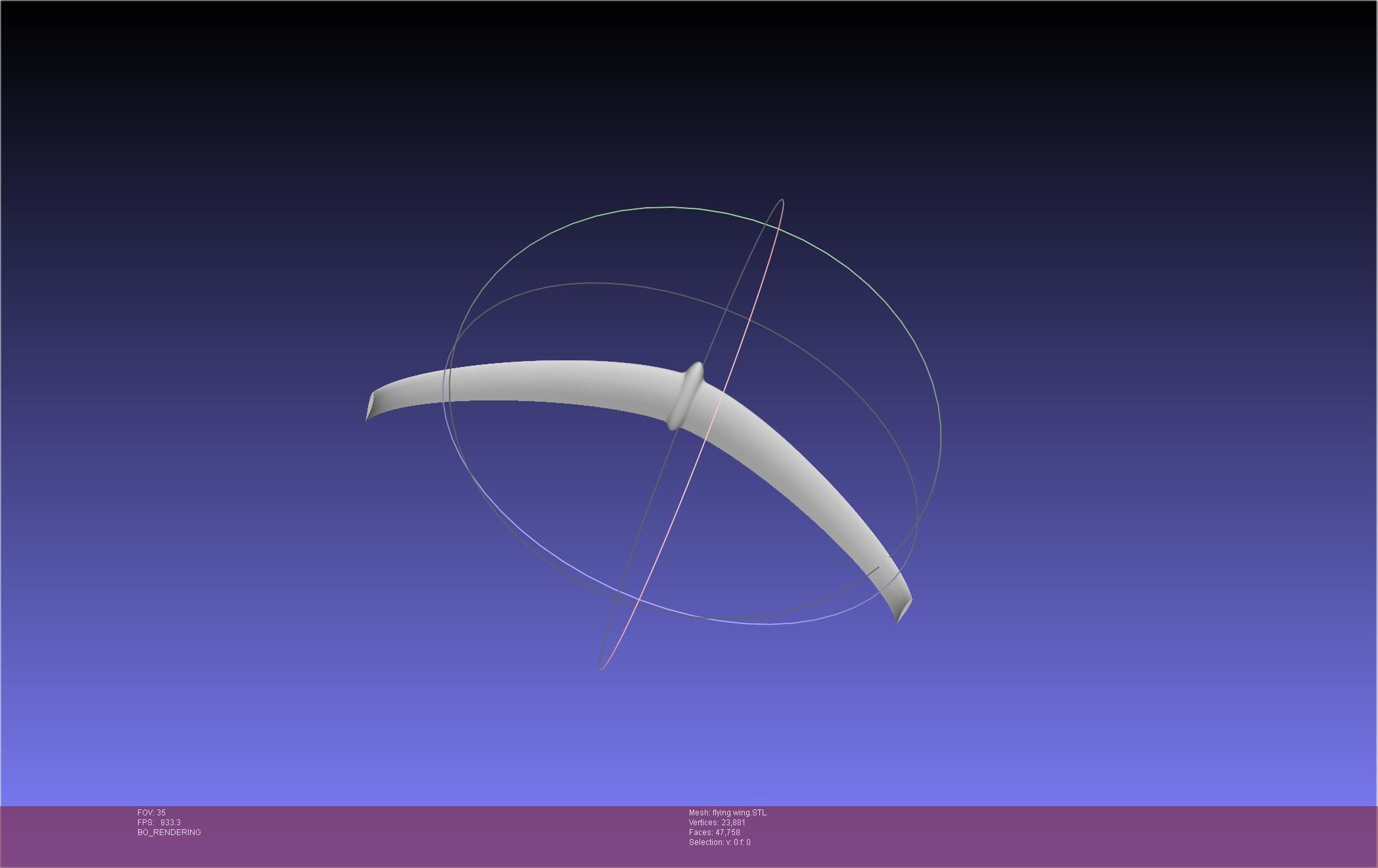 Flying Wing RC Glider Basic Shape 3D print model_29