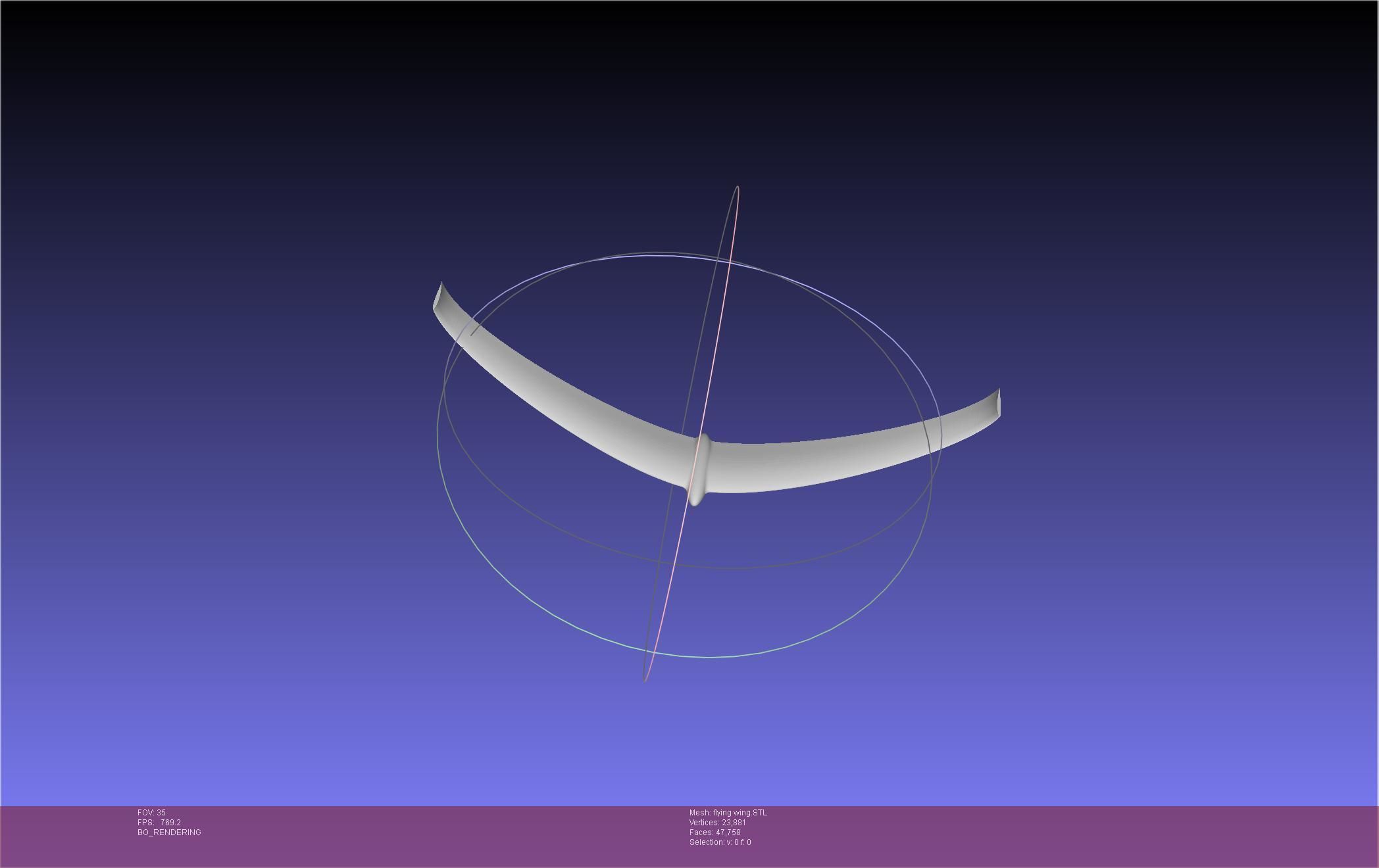 Flying Wing RC Glider Basic Shape 3D print model_8