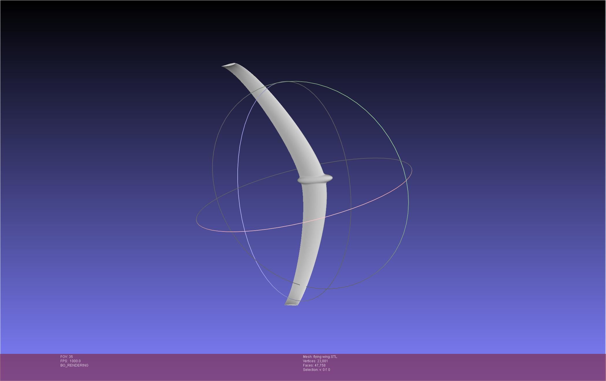 Flying Wing RC Glider Basic Shape 3D print model_26