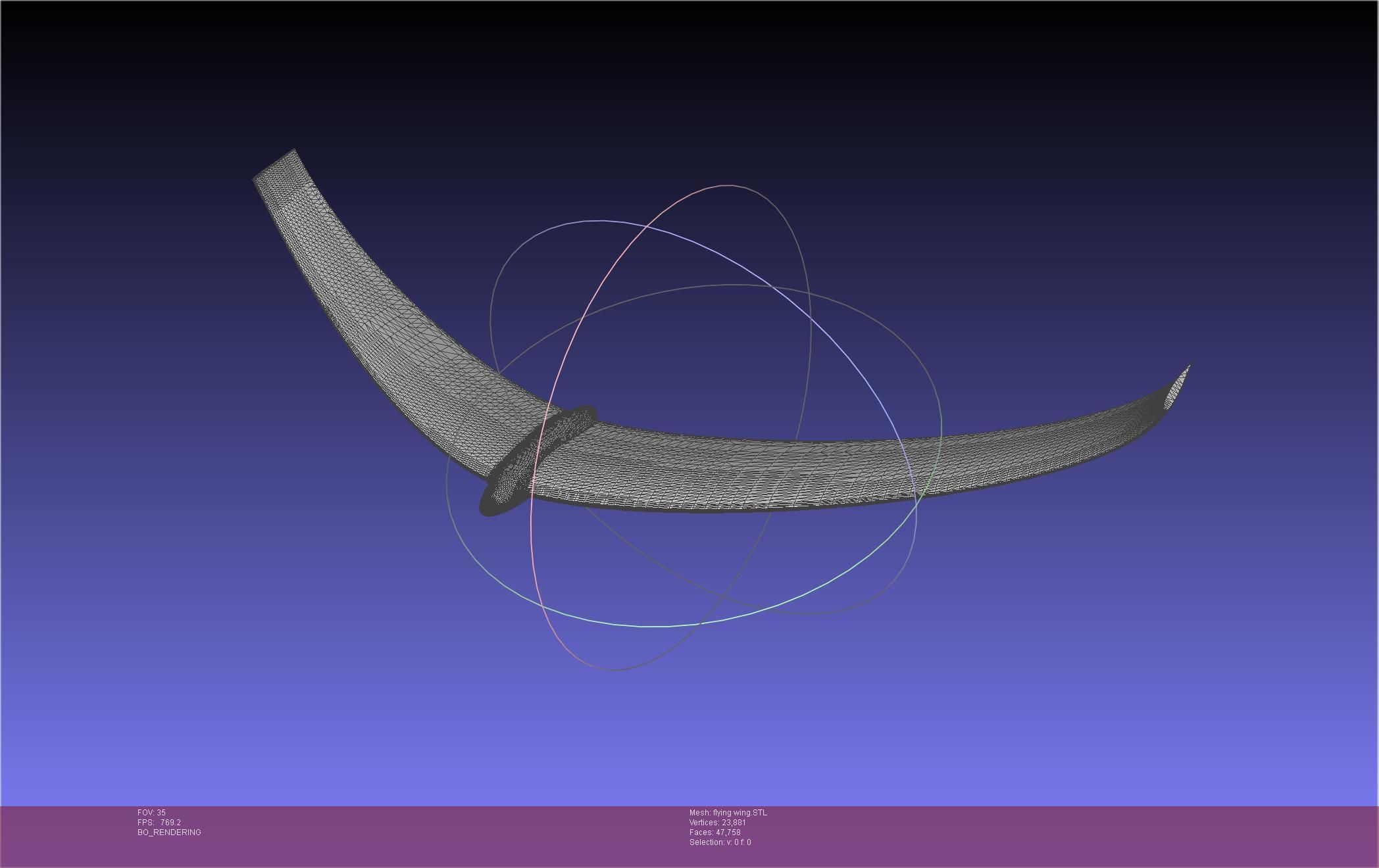 Flying Wing RC Glider Basic Shape 3D print model_41