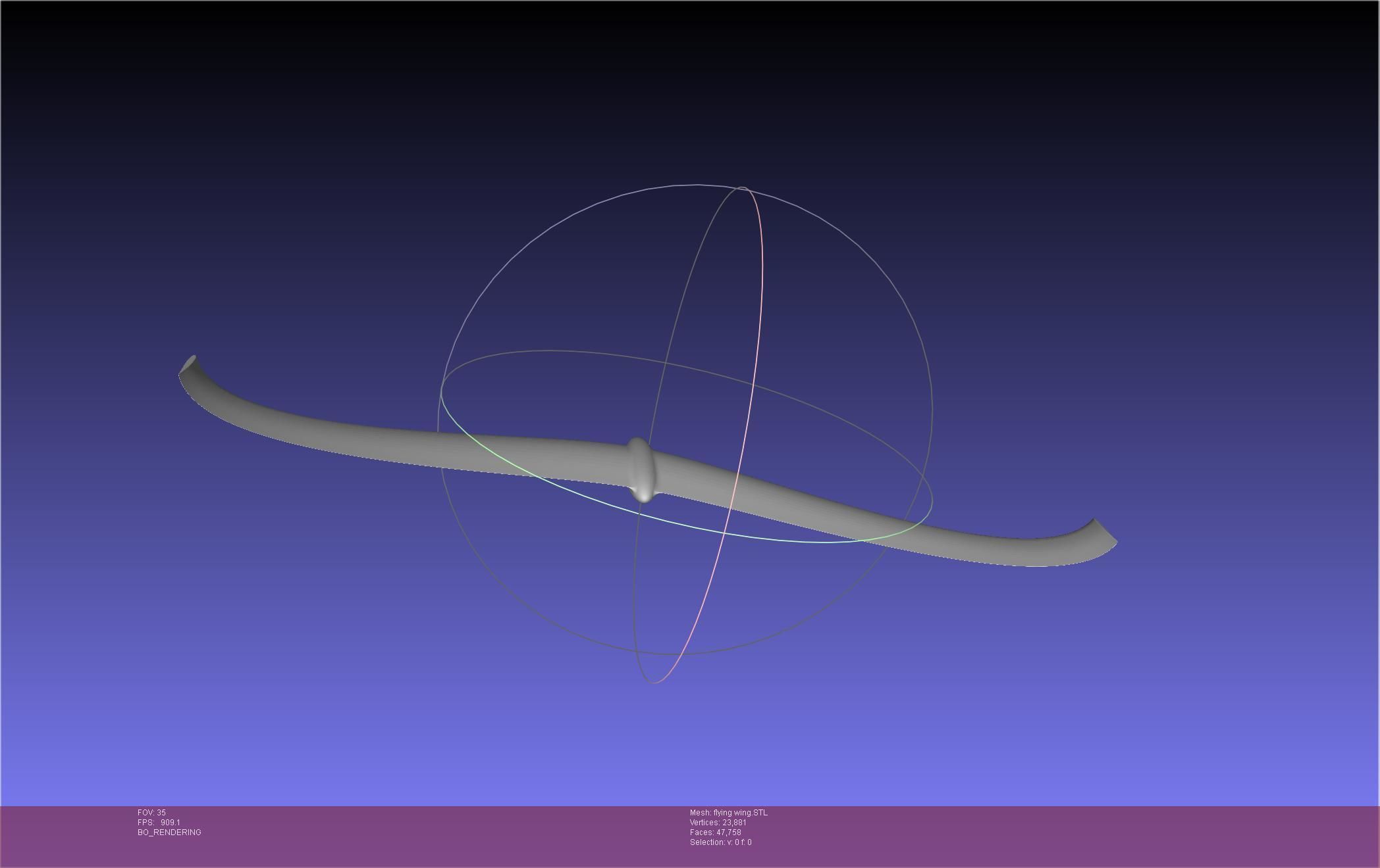 Flying Wing RC Glider Basic Shape 3D print model_52