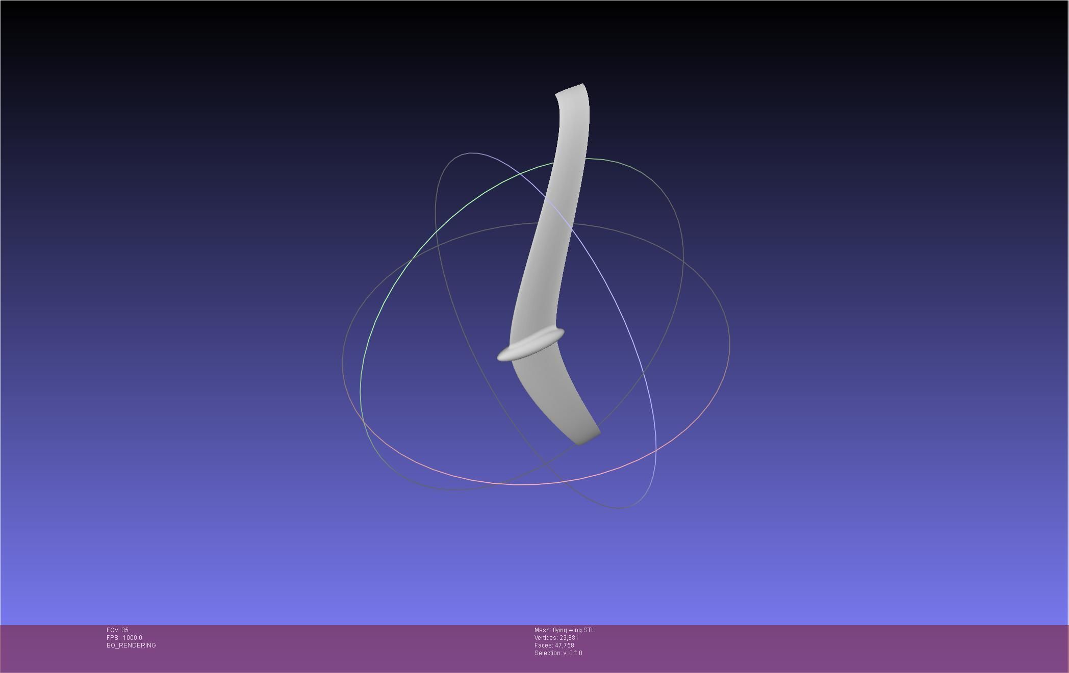 Flying Wing RC Glider Basic Shape 3D print model_27