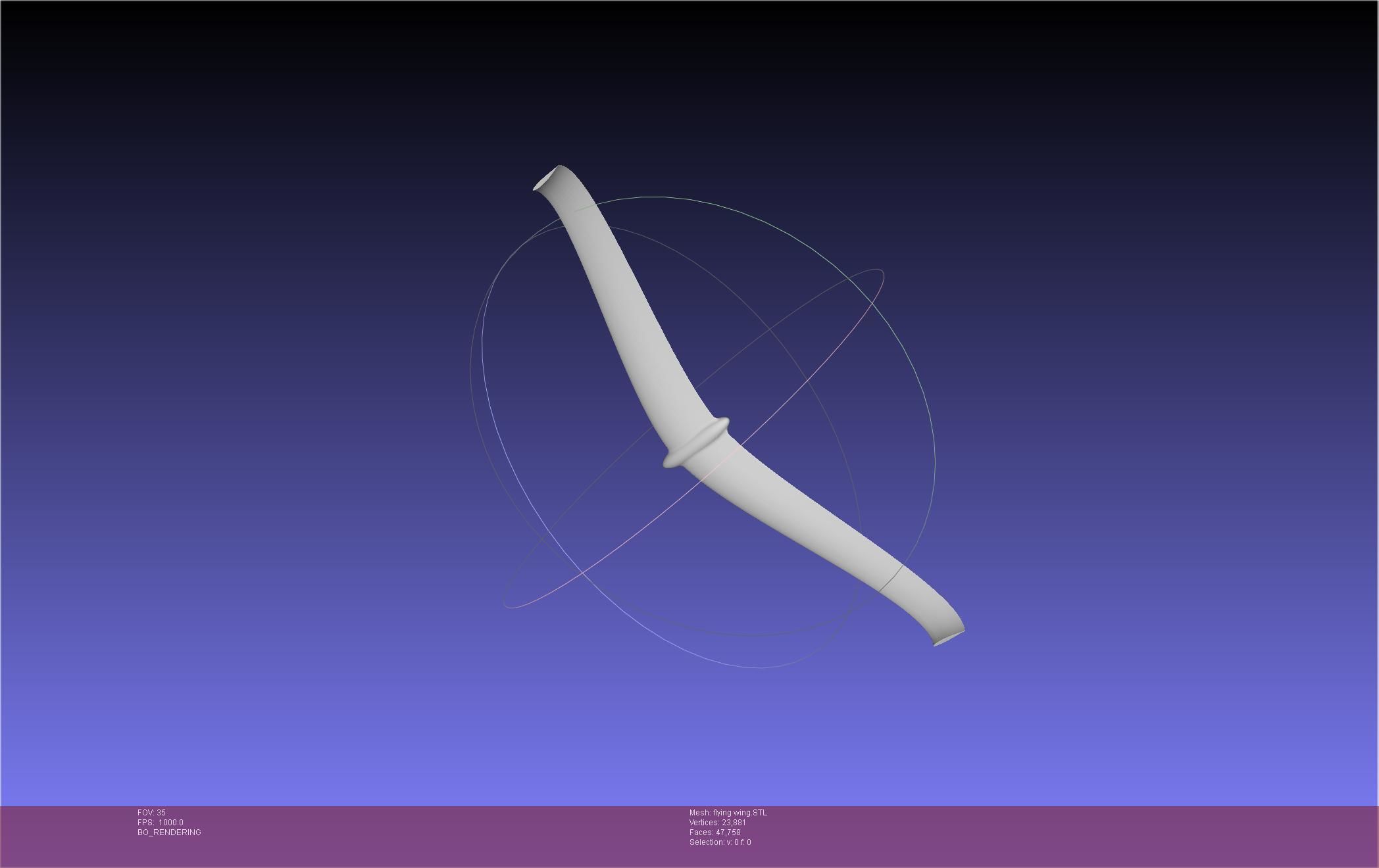 Flying Wing RC Glider Basic Shape 3D print model_23