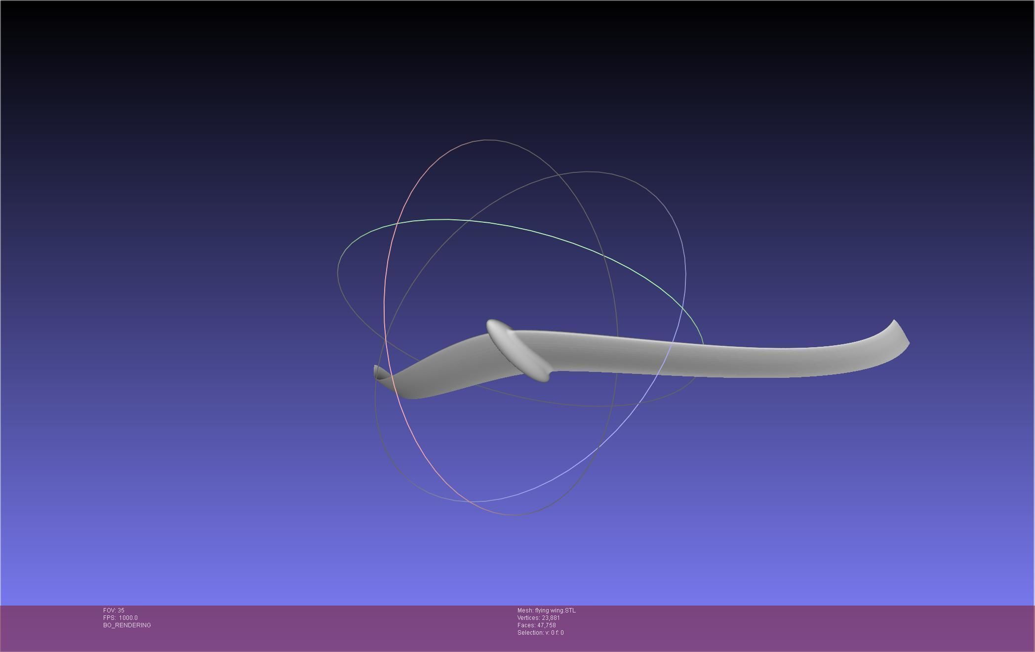 Flying Wing RC Glider Basic Shape 3D print model_48