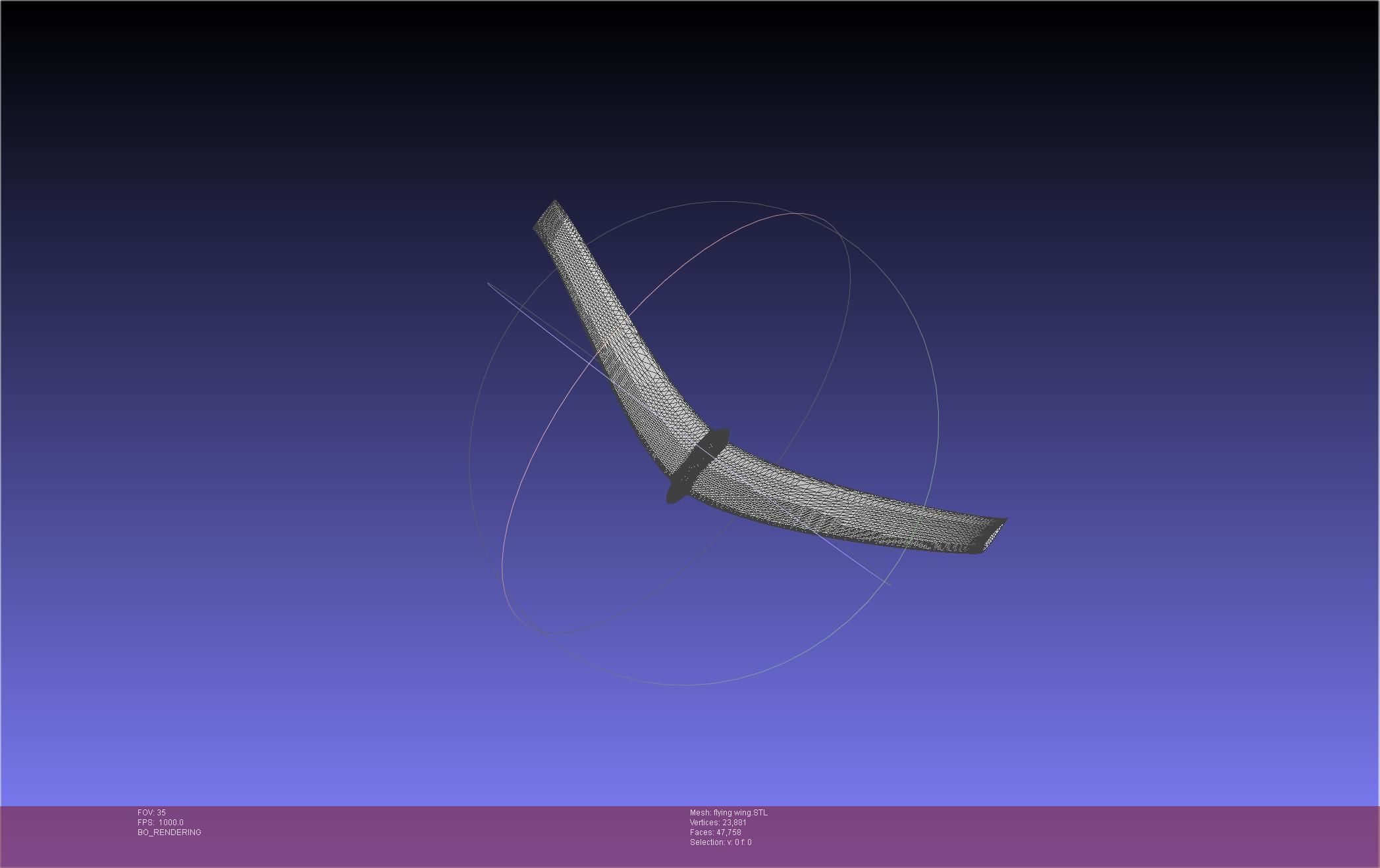 Flying Wing RC Glider Basic Shape 3D print model_38