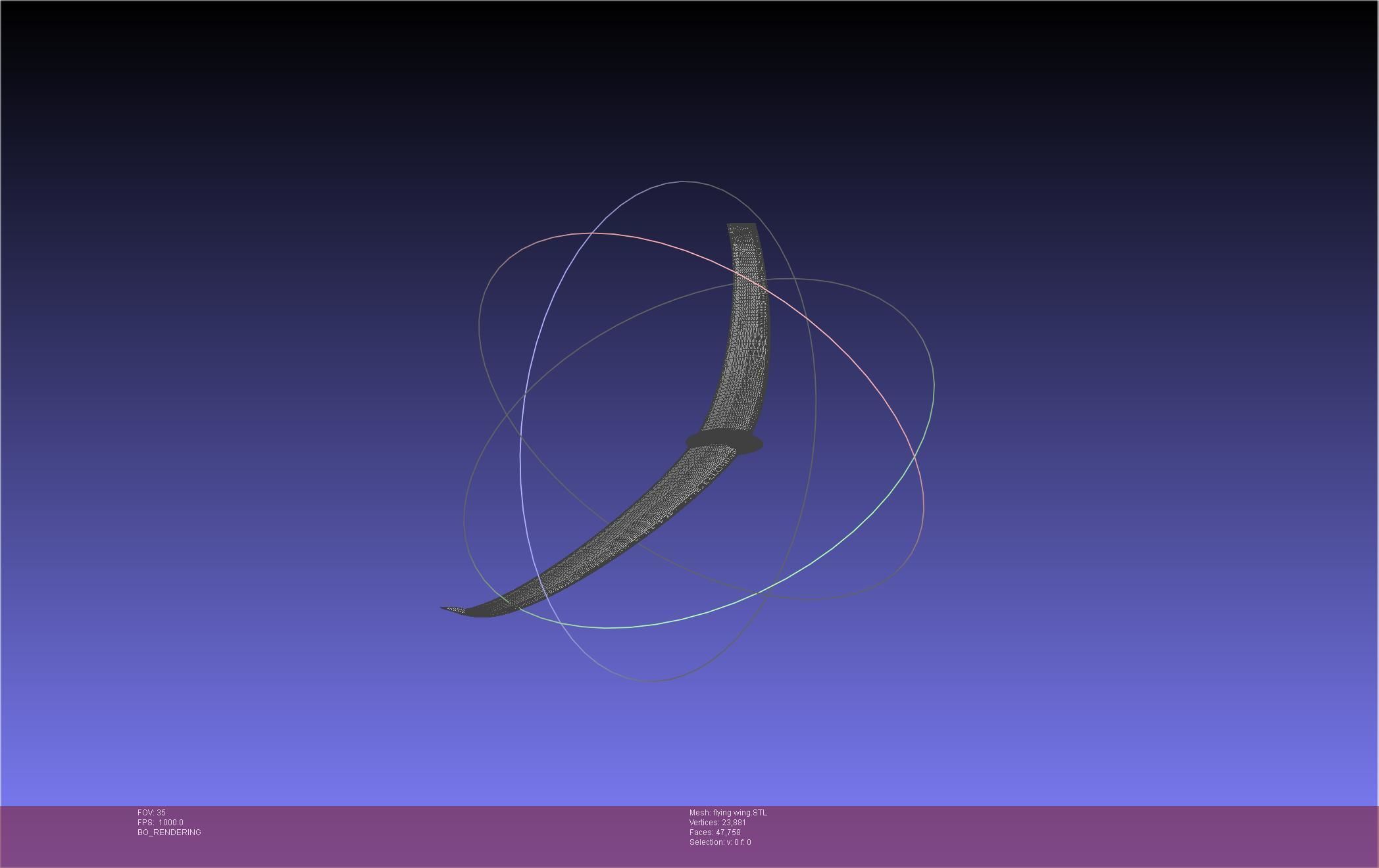 Flying Wing RC Glider Basic Shape 3D print model_37