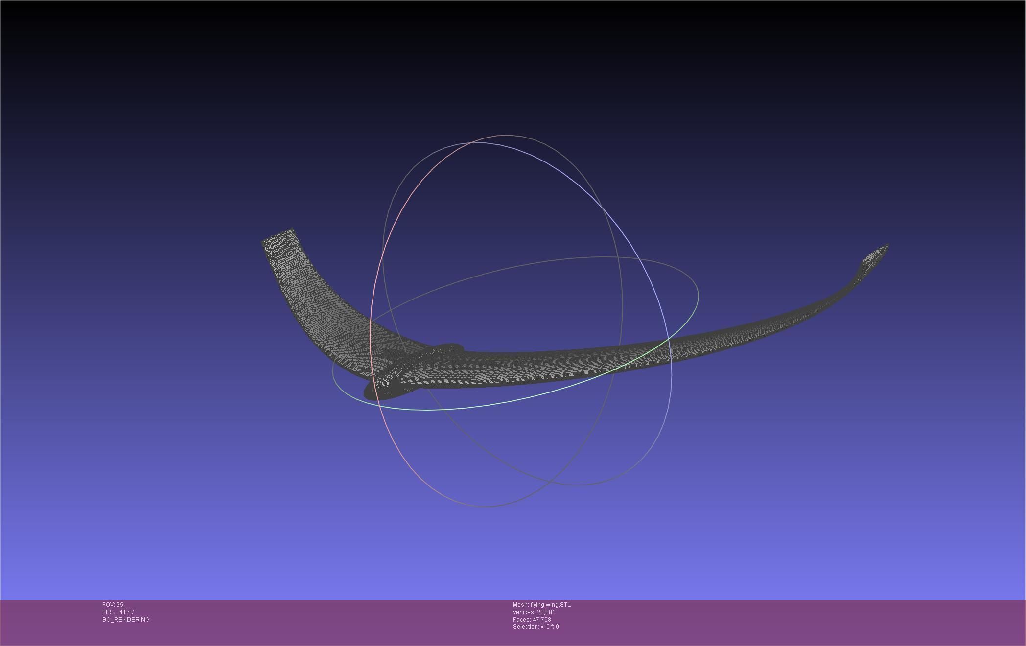 Flying Wing RC Glider Basic Shape 3D print model_42