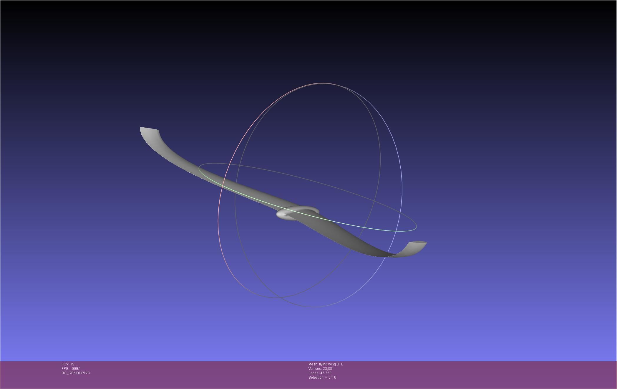 Flying Wing RC Glider Basic Shape 3D print model_53