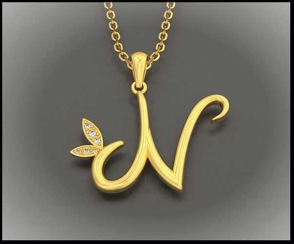 N Letter Leaf Style 3D print model