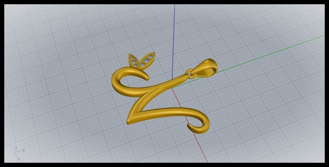 N Letter Leaf Style 3D print model_6