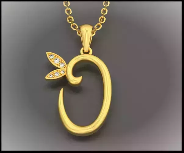 O Letter Leaf Style 3D print model