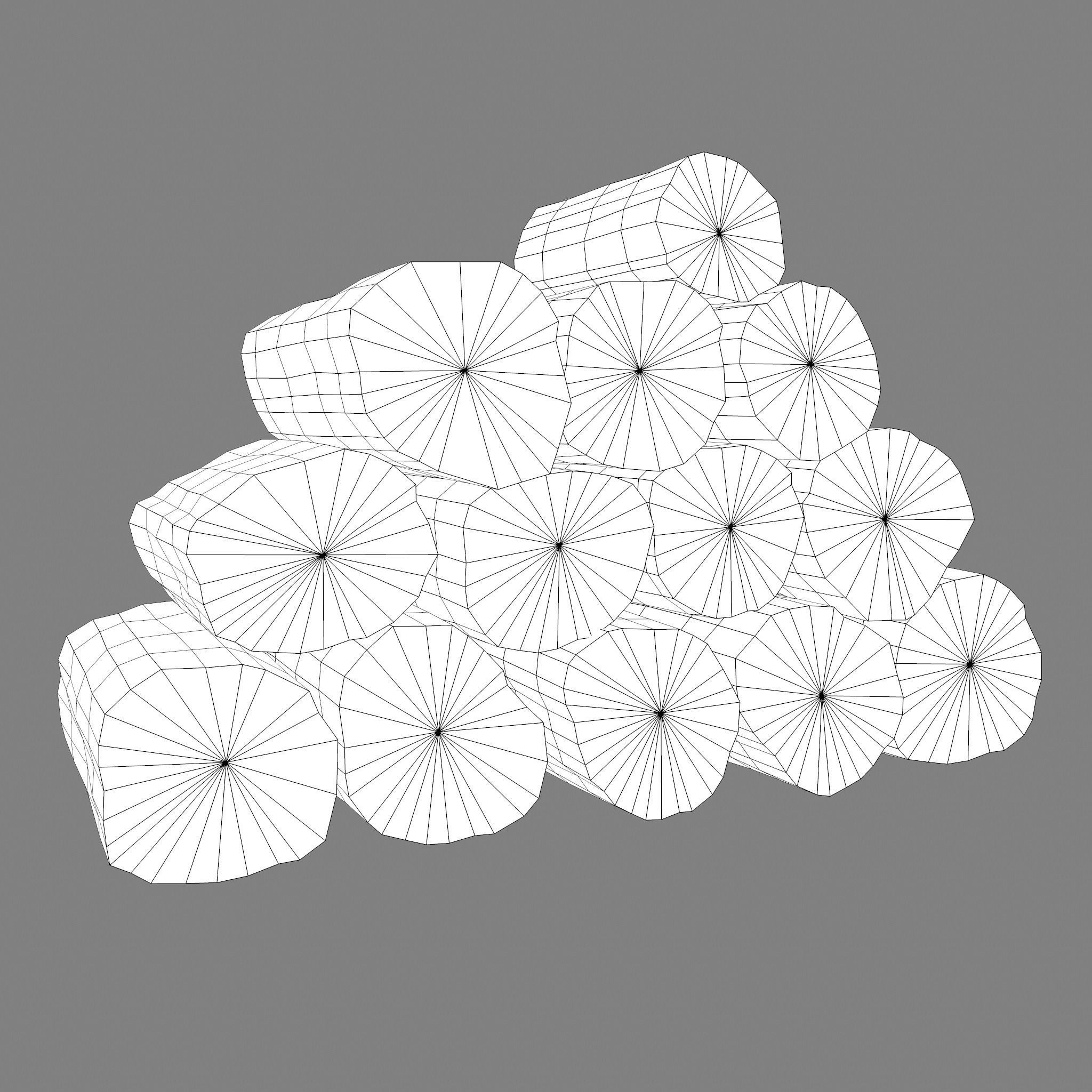 Wood Logs Stack Low-poly 3D model_35