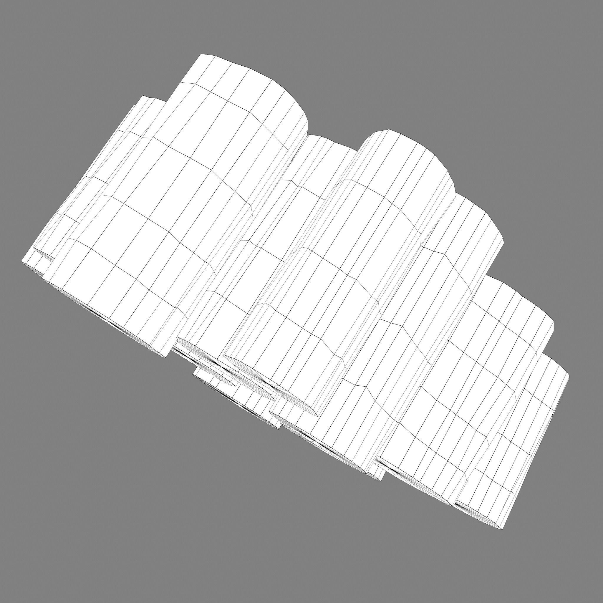 Wood Logs Stack Low-poly 3D model_27