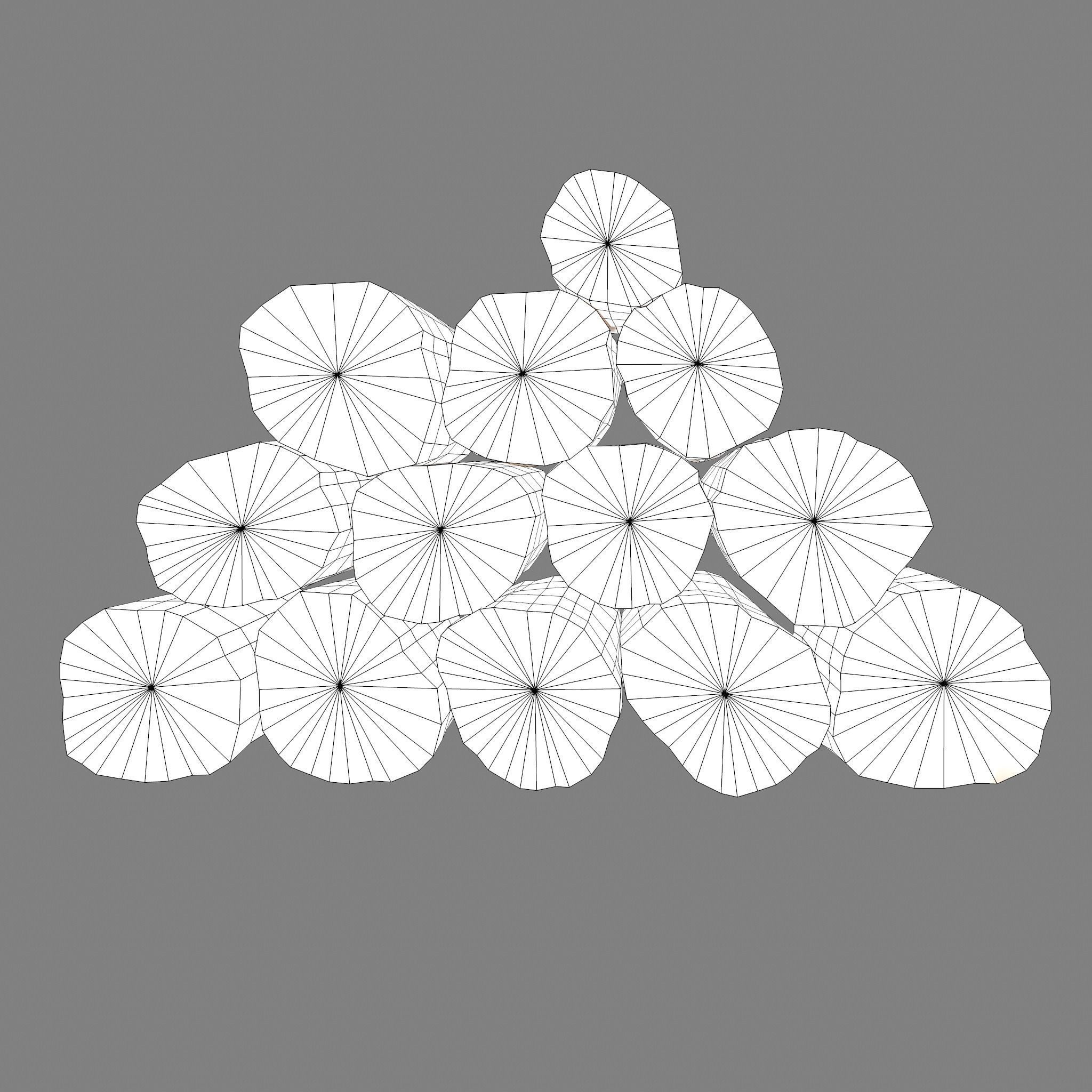 Wood Logs Stack Low-poly 3D model_25