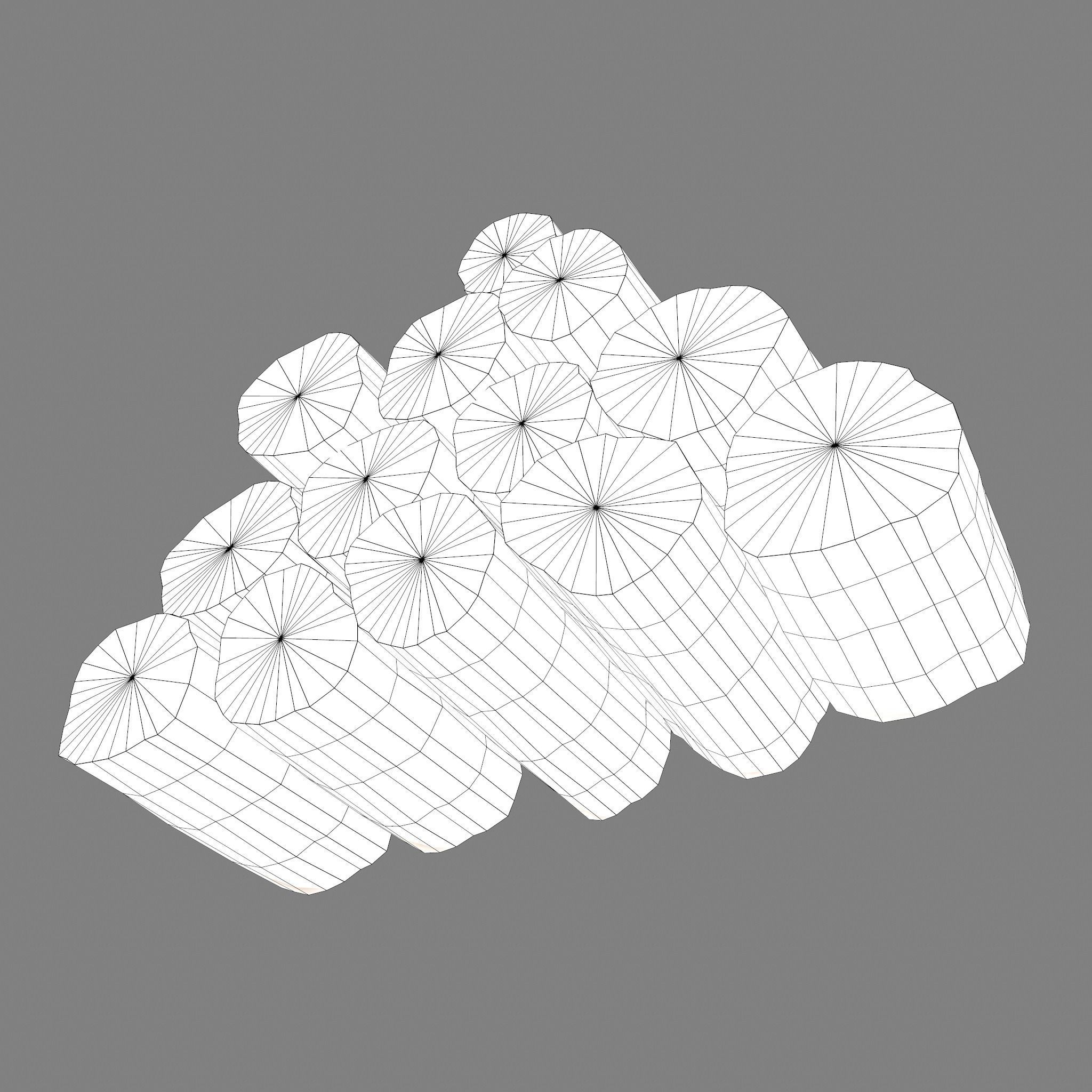 Wood Logs Stack Low-poly 3D model_28