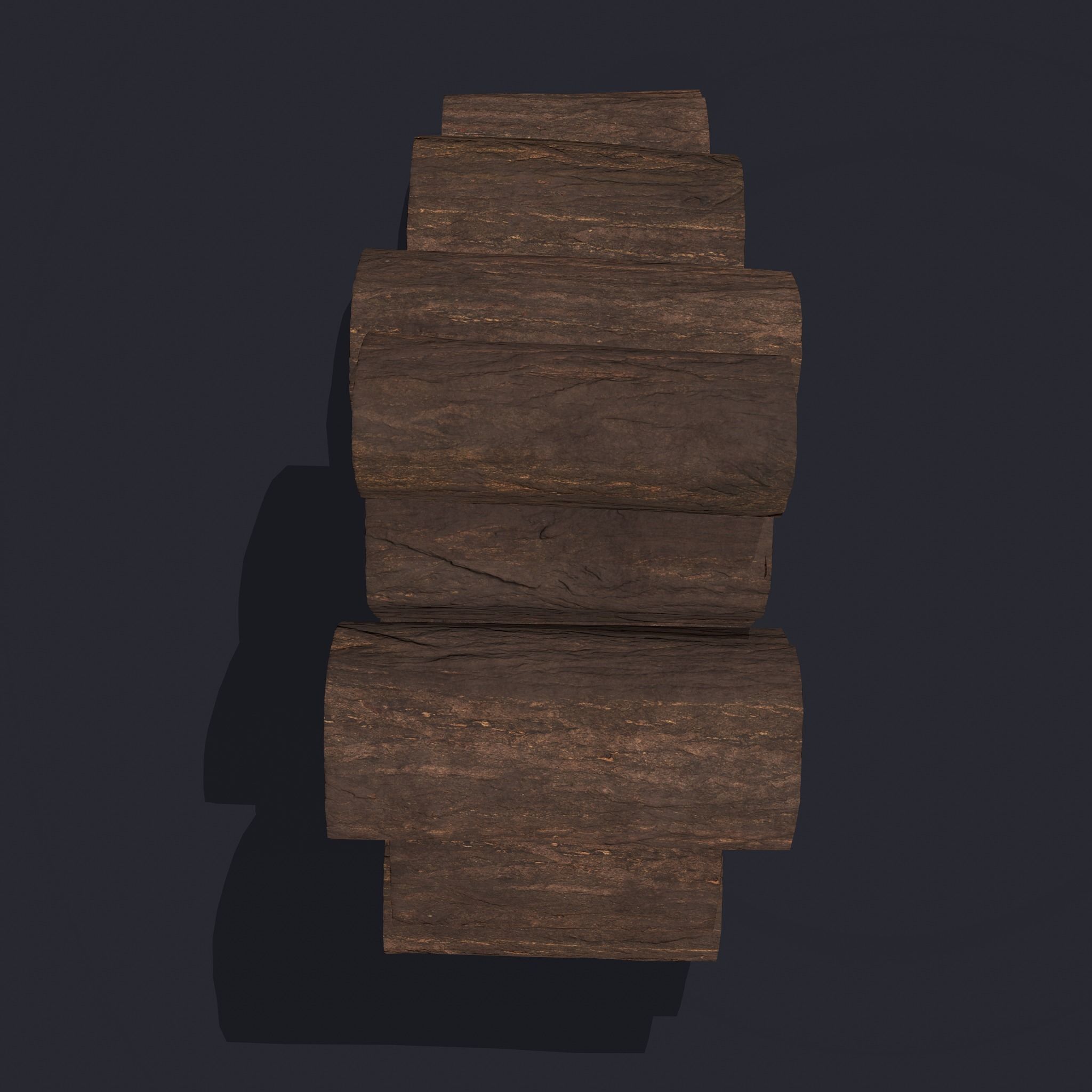 Wood Logs Stack Low-poly 3D model_12