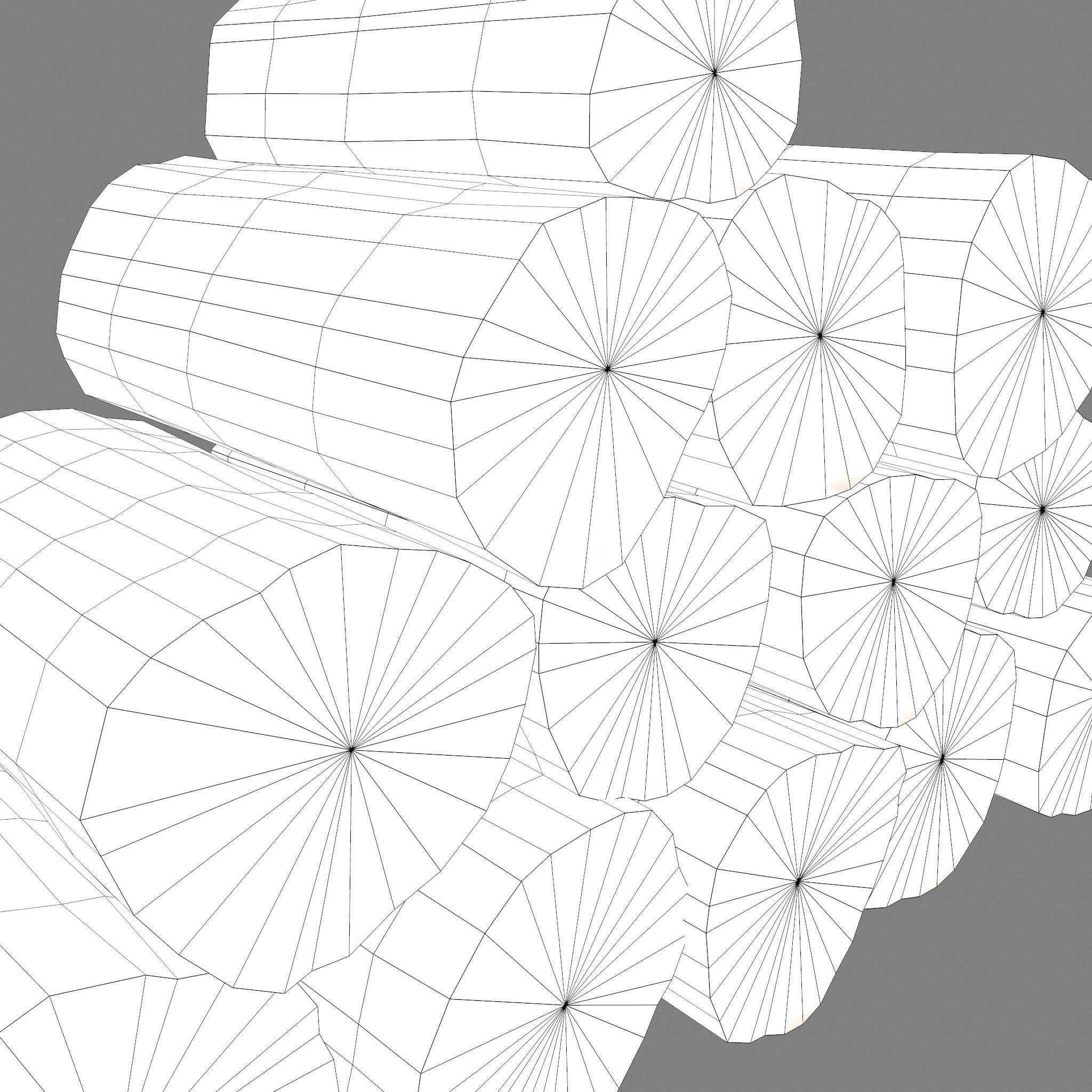 Wood Logs Stack Low-poly 3D model_31