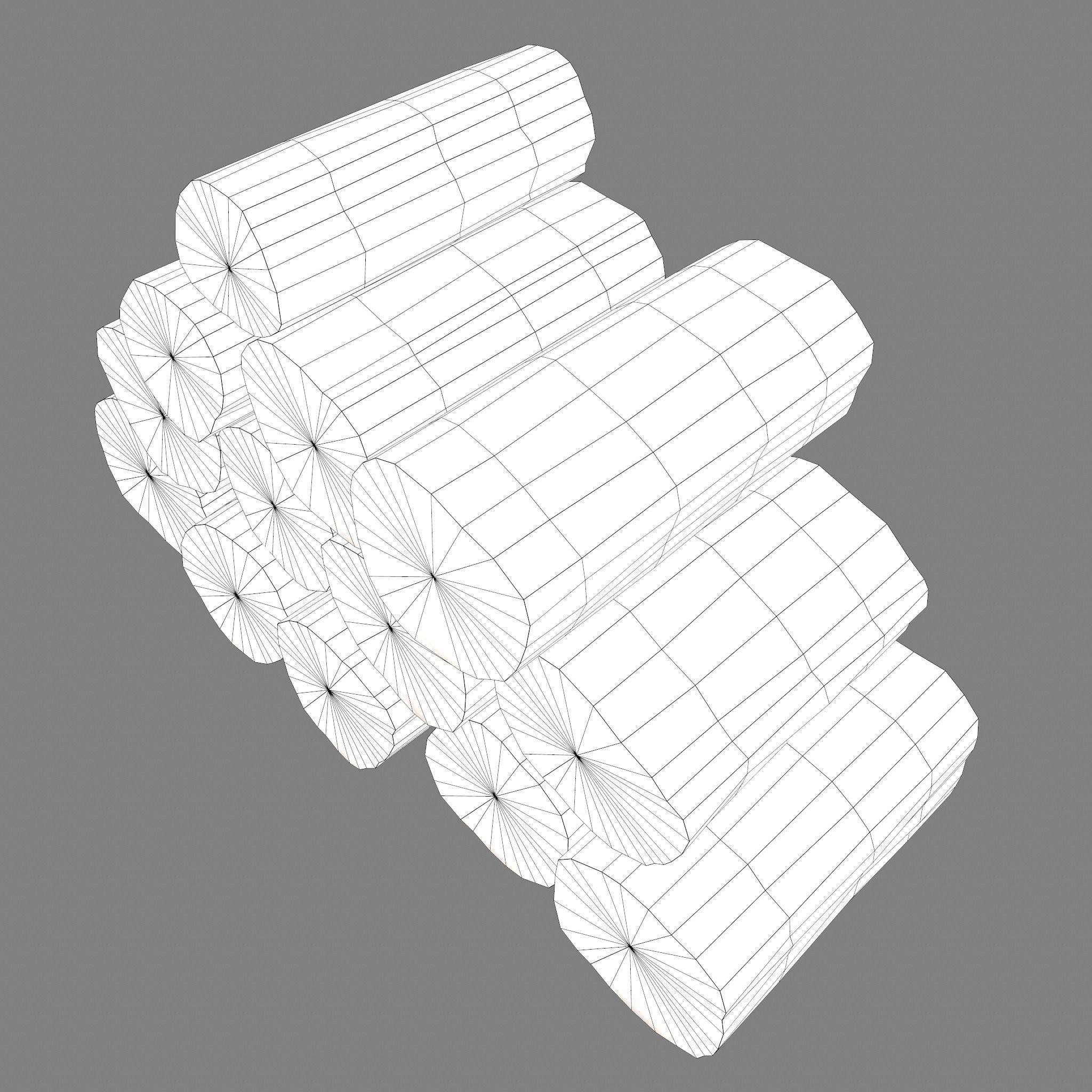 Wood Logs Stack Low-poly 3D model_34