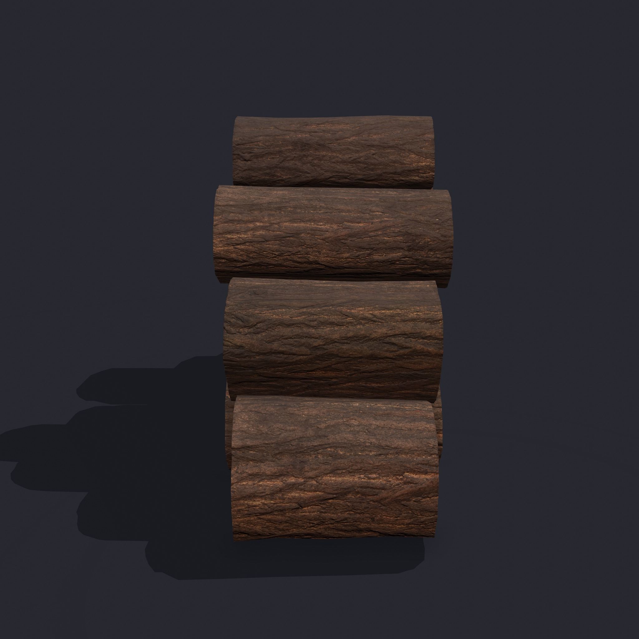 Wood Logs Stack Low-poly 3D model_9