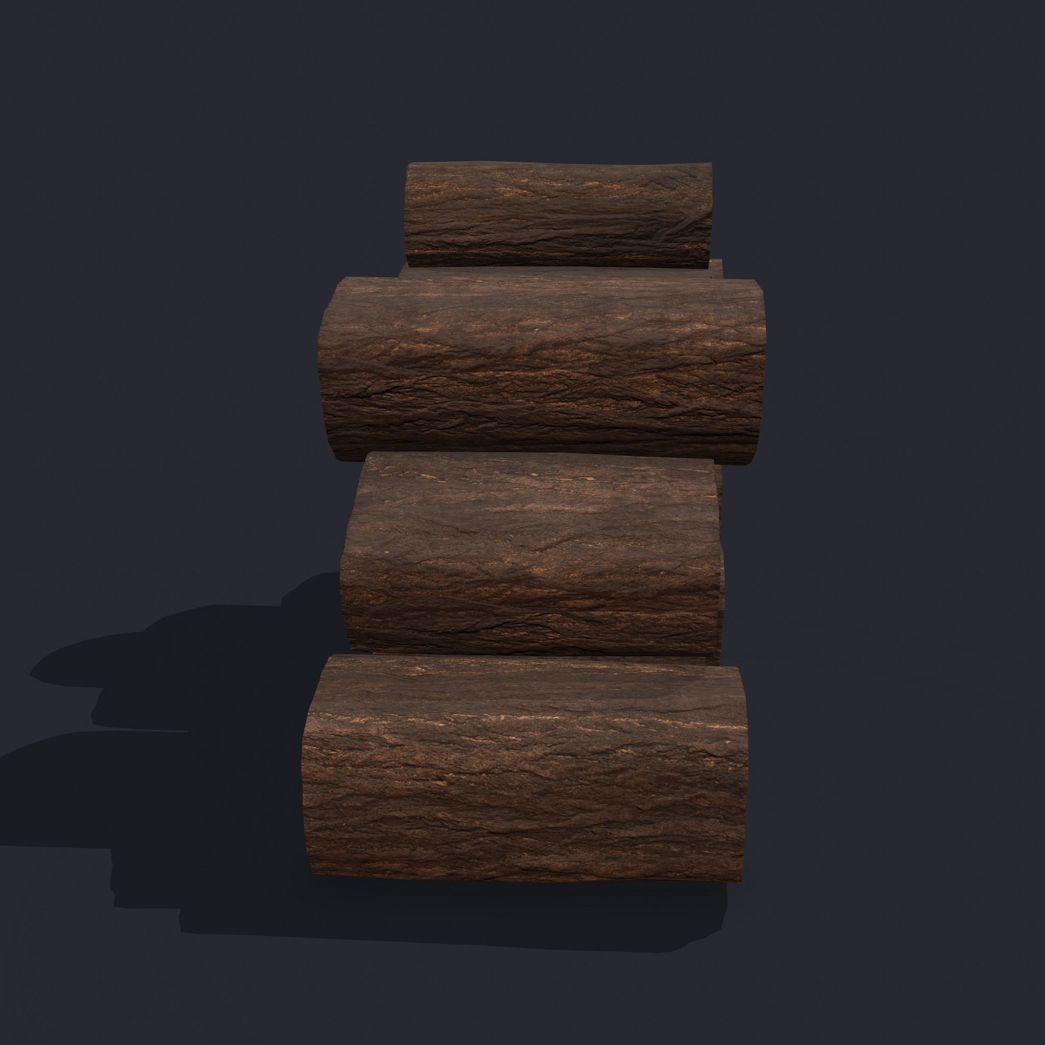 Wood Logs Stack Low-poly 3D model_6