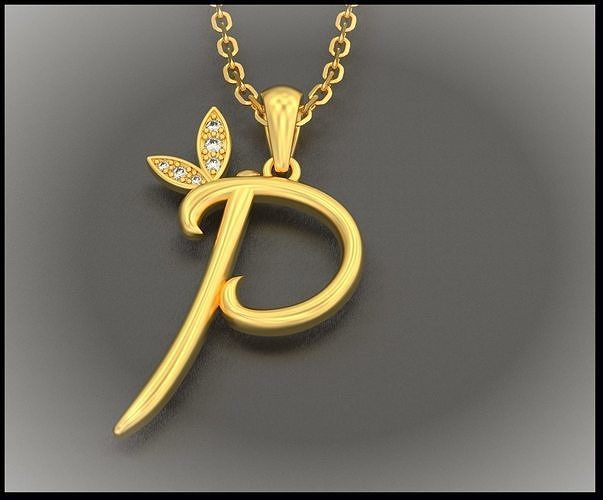 P Letter Leaf Style 3D print model