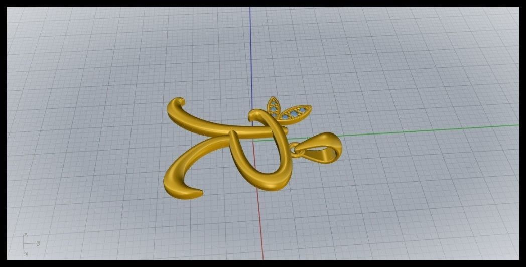 R Letter Leaf Style 3D print model_6
