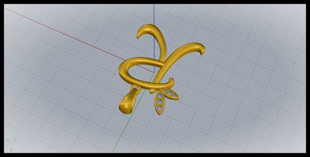 R Letter Leaf Style 3D print model_4