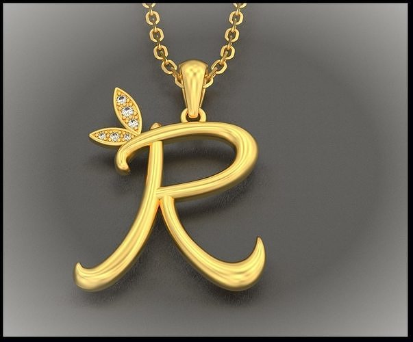 R Letter Leaf Style 3D print model