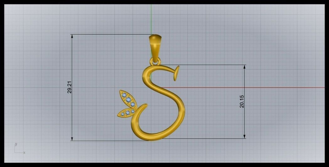 S Letter Leaf Style 3D print model_8