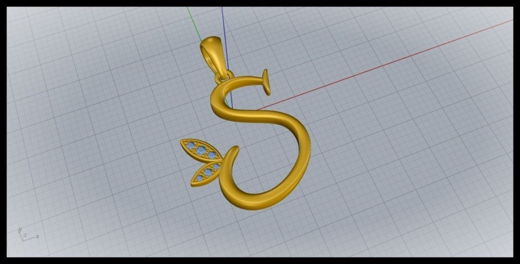 S Letter Leaf Style 3D print model_5