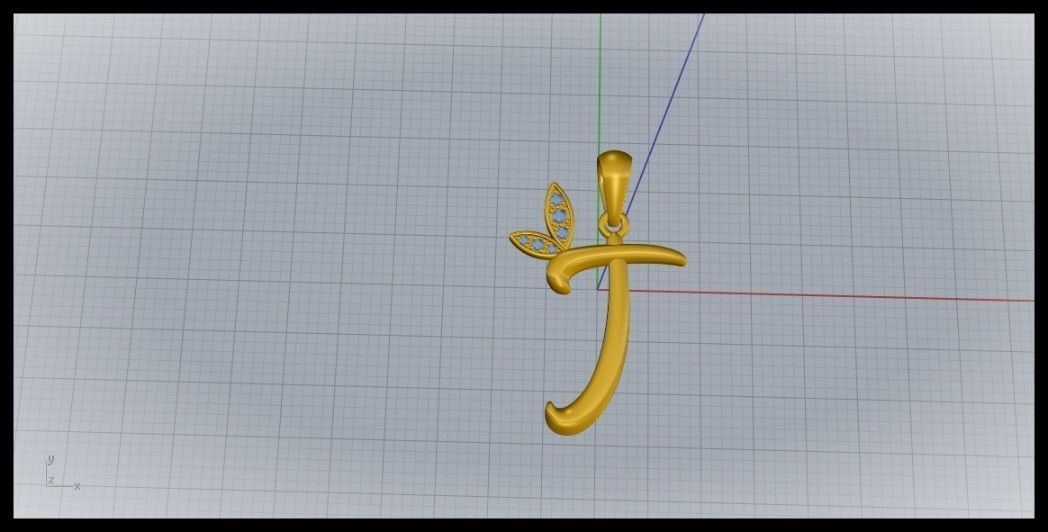 T Letter Leaf Style 3D print model_7