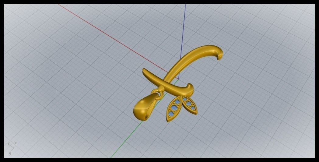 T Letter Leaf Style 3D print model_5