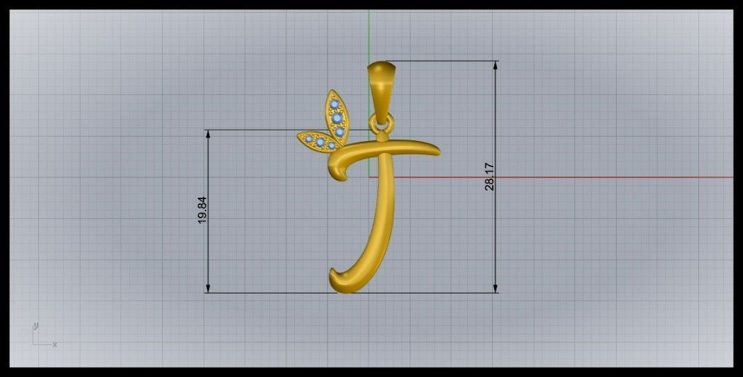 T Letter Leaf Style 3D print model_8