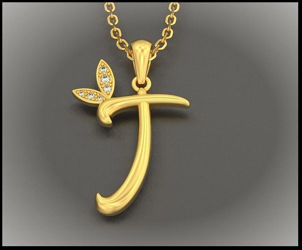 T Letter Leaf Style 3D print model