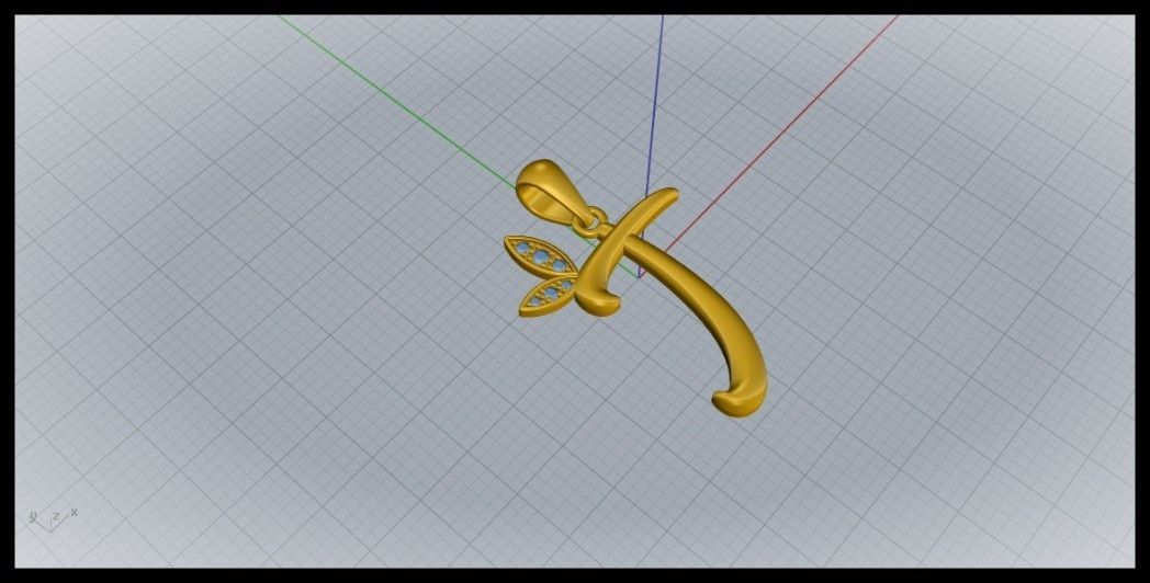 T Letter Leaf Style 3D print model_4