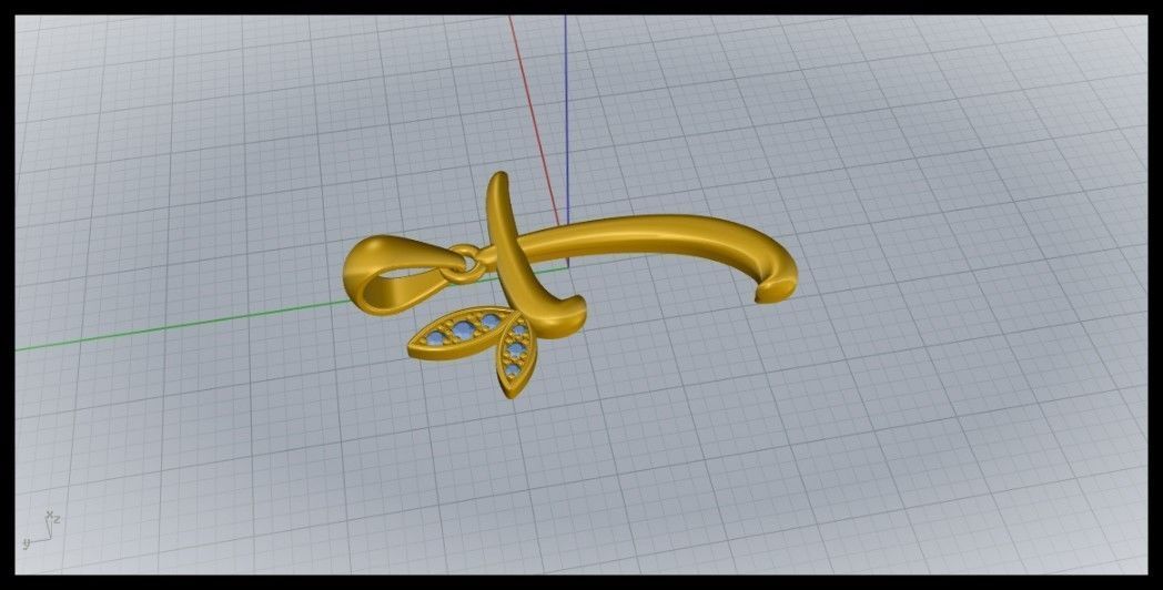 T Letter Leaf Style 3D print model_3