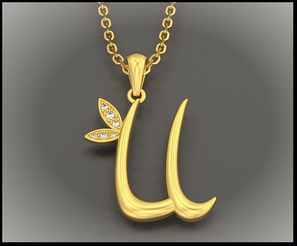 U Letter Leaf Style 3D print model