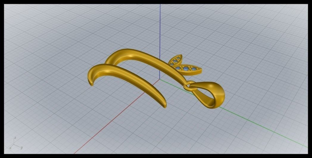 U Letter Leaf Style 3D print model_6