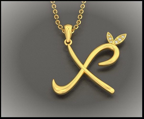 X Letter Leaf Style 3D print model