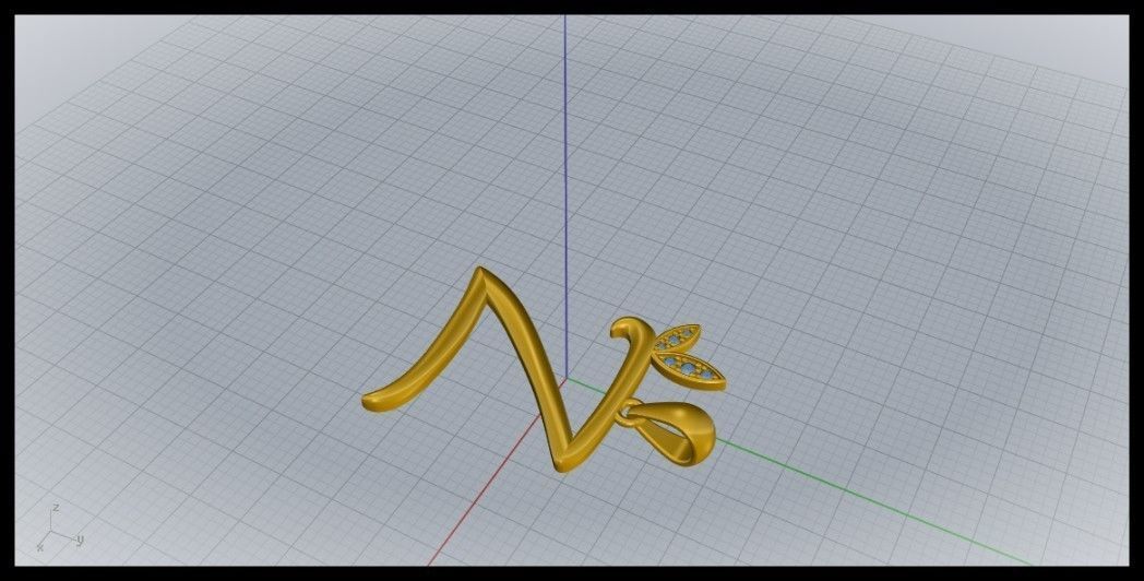 Z Letter Leaf Style 3D print model_6