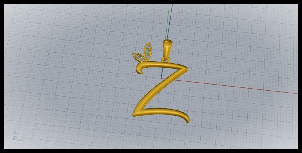 Z Letter Leaf Style 3D print model_7