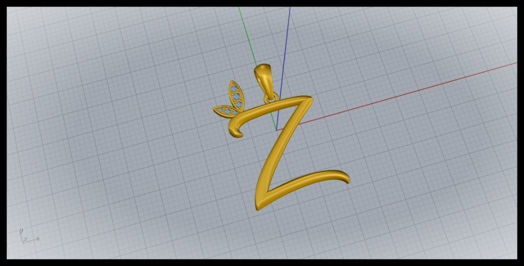 Z Letter Leaf Style 3D print model_4