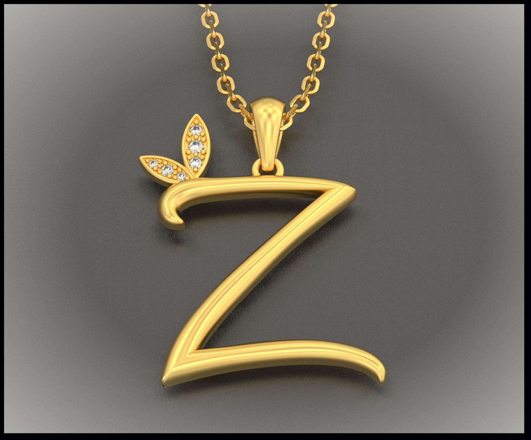 Z Letter Leaf Style 3D print model_0